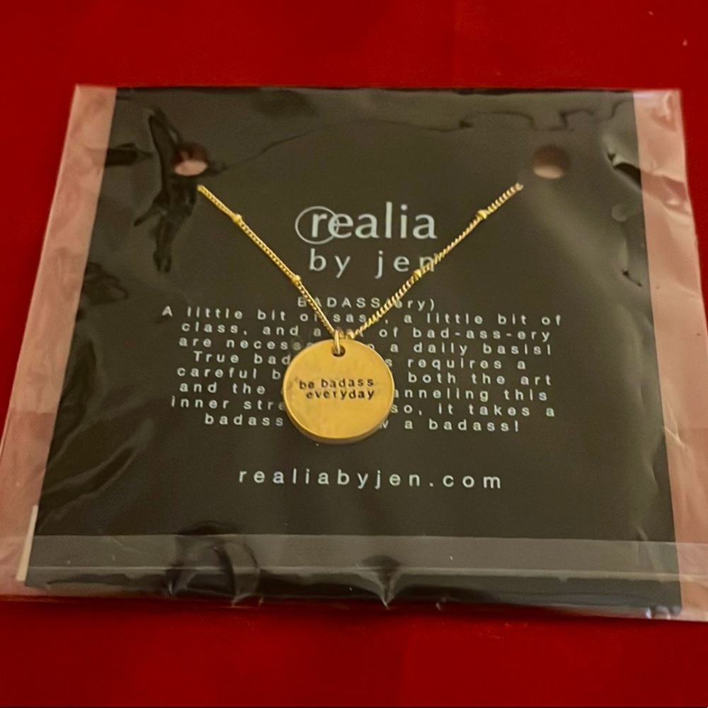 New With Tags Realia by Jen Badassery Gold Necklace